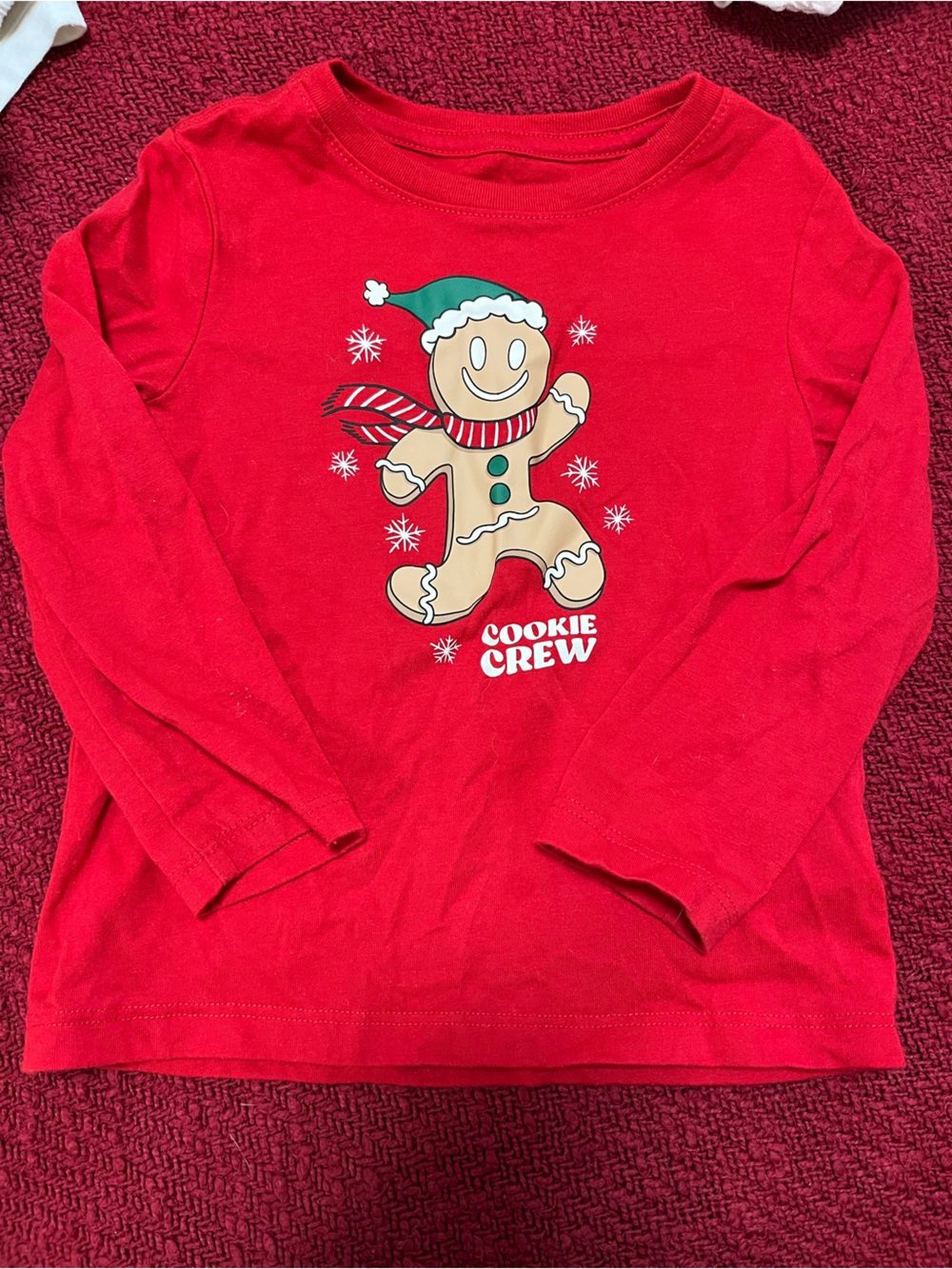 Holiday Time Red Gingerbread 'Cookie Crew' One-Piece